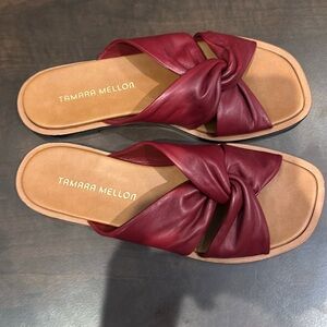 Tamara Mellon Red Bow flat size 7 sandal excellent condition